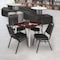 Regency Kahlo Square Table & Chair Sets, 30 W, 30 L, 29 H, Wood, Metal, Vinyl Top, Mahogany TPL3030MHCM29BK - alternate 1